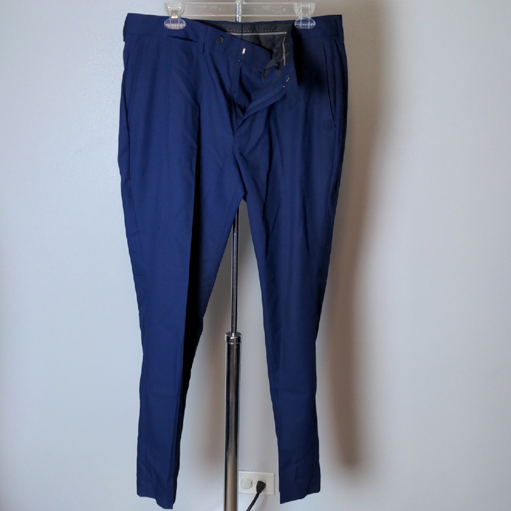 Nordstrom Blue Dress Pants Tailored Fit Formal Wear, 36Wx32L
